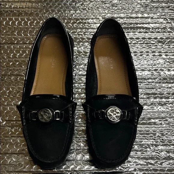 Coach Black Loafers with Silver Emblem - Picture 1 of 16